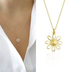 "Introducing the Tiny Daisy 14k Gold Necklace - the perfect blend of elegance and simplicity. This minimalist charm features a white enamel jewelry daisy, chamomile flower dainty pendant that is sure to turn heads. This necklace is perfect for bridesmaids or as a gift for her. The 14k gold material ensures that this necklace is of the highest quality and will last for years to come. The dainty and delicate design of this necklace makes it perfect for everyday wear or to dress up for a special oc 14k White Gold Flower Jewelry, Yellow Gold Flower Jewelry As Gift For Mom, Yellow Gold Flower Jewelry For Mom, Elegant White Jewelry For Mom's Gift, Elegant White Jewelry As Gift For Mom, Elegant White Jewelry As A Gift For Mom, Elegant White Jewelry For Mom, White Dainty Jewelry For Mother's Day, Dainty White Jewelry For Mother's Day