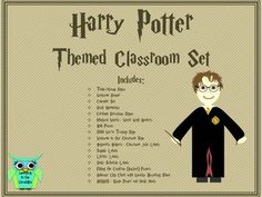 a harry potter themed classroom set with an owl