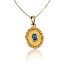 "The beauty of Byzantine style jewelry, completely handcrafted in Greece with the old-fashioned way, is omnipresent. An outstanding solid yellow gold pendant with Byzantine design decorated with genuine sapphire, remains a classic and elegant choice for everyone. Bold and traditional, you will not take your eyes off. Neither will your friends! High Quality Handmade Greek jewelry! ✔ Dimensions: Inches: 0.76 X 0.41 inch ✔ Dimensions: Millimeters: 20 x 10.5 mm ✔ Chain Dimensions: 45 Cm ✔ Stone Size Byzantine Design, Byzantine Earrings, Byzantine Gold, Emerald Eternity Band, Byzantine Jewelry, Friends High, Mom Ring, Greek Jewelry, Popular Jewelry