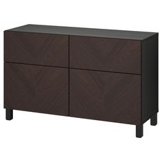 the sideboard is made from wood and has three drawers