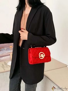 Bird in Bag - Neon Red Quilted Flap Shoulder Bag Trendy Red Satchel, Chic Red Clutch Bag, Red Satchel Bag For Fall, Trendy Red Evening Bags, Chic Red Satchel For Party, Chic Red Clutch Shoulder Bag, Red Crossbody Flap Bag For Office, Trendy Red Office Satchel, Trendy Red Rectangular Evening Bag