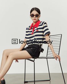 A striped top with cherry embroidery on the chest.

The moderate looseness and compact length add a trendy feel.

With its eye-catching color scheme, it is sure to become the focal point of your coordination.
◾️Model
Height/Weight：167cm(65.7in)/45kg(99.2lb)
Fitting Size：S



Size (cm)
Length
Chest
Shoulder
Sleeve Length


S
37.7
98.8
44
21


M
38.5
102
45
21.5


L
39.3
105.2
46
22 Chic Striped T-shirt For Summer, Chic Striped Short Sleeve T-shirt, Retro Navy Tops For Summer, Preppy Striped Summer Tops, Navy Retro Summer Tops, Preppy Short Sleeve Tops With Contrast Stripes, Navy Tops With Striped Collar For Summer, Navy Top With Striped Collar For Summer, Navy Preppy Top For Summer