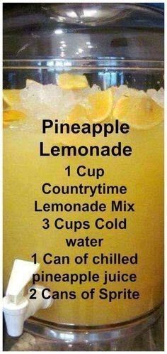 the ingredients for pineapple lemonade in a mason jar