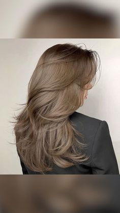 Follow for more inspiring hairstyles Korean Hair Inspo Short, Level Seven Blonde, Light Brown Hair No Highlights Natural, Mushroom Light Brown Hair, Milk Chocolate Hair With Highlights, Cool Beige Hair, Light Milk Chocolate Hair Color, Aesthetic Hair Korean, Brown Beige Hair Color