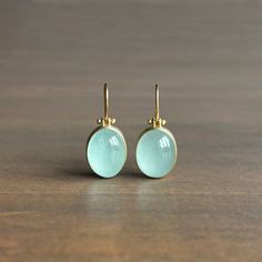 Oval Milky Aquamarine Earrings – Meeka Fine Jewelry Blue Drop Earrings, Sun Sky, Aquamarine Earrings, Warm Yellow, Newport Ri, Real Jewelry, Aquamarine Jewelry, Aqua Marine, Aquamarine Blue