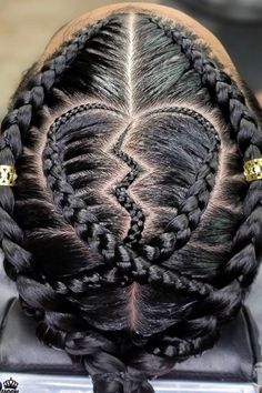 Hairstyles Aesthetic Braids, Cornrow Hairstyles Heart, Braided Hairstyles For Men Black, Twist With Cornrows, Criss Cross Cornrows, Round Face Layered Haircuts, Cornrows With Heart, Cross Cornrows, Men Cornrow Hairstyles