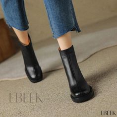 Ebeek - Vintage Fashion Boots - Instantly Elevate Your Style Game Pork Skin, Cow Hide Shoes, Rough Heels, Game Black, Vintage Inspired Fashion, Fashion Enthusiast, Black Stilettos, Square Head, Vintage Boots