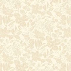 a white and beige wallpaper with flowers on it