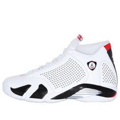 Air Jordan 14 Retro SP Supreme - White Black Basketball Shoes/Sneakers Classic White Lace-up Basketball Shoes, Classic Basketball Shoes With Perforations, Classic Basketball Shoes With Perforations For Sports, White Basketball Shoes With Vented Sides, Sporty Jordan Shoes For Sports Events, White Low-top Basketball Shoes With Vented Sides, White Mid-top Jordan Shoes For Sports Events, Classic White Basketball Shoes, White Jordan Sports Shoes With Perforations