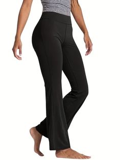 Black Yoga Pants Flair Temu