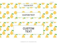 pears with green leaves on a white background, text area for the word custom text