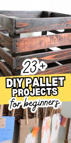 wooden pallet projects for beginners with text overlay