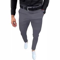 Product information: Color: black, white, dark gray, light gray, green, navy blue, wine red, khaki, pink, blue Pants length: trousers Waist Type: Mid waist Size: S,M,L,XL,XXL,XXXL Main fabric composition: polyvinyl alcohol fiber Packing list: Pants * 1 Product Image: Casual Slim Fit Solid Color Bottoms, Casual Solid Color Slim Fit Bottoms, Fitted Casual Dress Pants In Solid Color, Fitted Casual Dress Pants Solid Color, Business Casual Solid Color Ankle-length Dress Pants, Business Casual Solid Color Trousers, Solid Color Trousers For Business Casual, Business Casual Fitted Solid Color Dress Pants, Fitted Solid Color Dress Pants For Business Casual