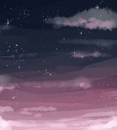 the sky is filled with stars and clouds