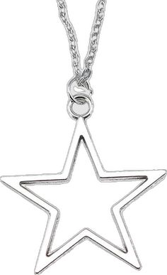 Silver Necklaces With Star Charm, Silver Star Charm Necklaces, Silver Star Charm Necklace, Silver Star Print Necklace, Silver Star Print Necklace For Gift, Silver Necklace With Star Print For Gift, Silver Star Print Necklace Perfect For Gift, Silver Star Necklace, Star Necklace Silver