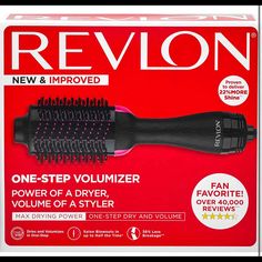 Revlon One-Step Volumizer Original 1.0 Hair Dryer And Hot Air Brush, Black Revlon Hair Dryer, Salon Blowout, Hot Air Brush, Brush Design, Towel Dry Hair, Oval Brush, Blow Dry Brush, Hair Dryer Brush, Ceramic Hair