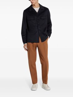 Zegna Tapered Trousers - Farfetch Tapered Trousers, Pleated Trousers, Balenciaga Triple S, Dress Watch, Tapered Pants, Custom Watch, Short Suit, Cotton Wool, Sweaters Knitwear