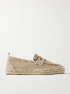 EXCLUSIVE AT MR PORTER. These 'Nacho' espadrilles are modelled after one of Castañer's original styles from the late 1920s. Inspired by classic penny loafers, they've been crafted in Spain from sand canvas and have braided jute trims, made using the same machines as nearly a century ago. Cycling Accessories, Sport Running, Suede Jacket, Espadrille Shoes, Penny Loafers, Luxury Gifts, Designer Sunglasses, Nachos, Weekender Bag