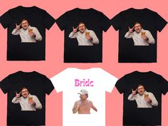 Put the groom's face on a T-shirt for your bachelorette party! Rather put the bride's face on a shirt? Great, we can do that too! A guaranteed hit for any upcoming bachelorette!  - Adult unisex 100% cotton T-shirts - Sizes from XS-XL (Sizes larger than an XL will increase in price) - Starting package comes with 5 total T-shirts (1 shirt for the bride with 4 additional group shirts) - The more you buy the more you save! - If you need various T-shirt sizes, please enter the sizing information in the personalization box - One or multiple photos can be used (more than 2 photos will increase in price) - If you need more shirts than listed please send a message with the size of your group & we will be happy to meet your request! 🎉💍Life of the Party: Celebrate your bride and the groom-to-be in Bachelorette Grooms Face, Bachelorette Fiance Face, Grooms Face Bachelorette, Bachelorette Outfits Group, Bachelorette Party Outfits Group, Bachelorette Shirts Funny, Bachelorette Slumber Parties, Funny Bachelor Party, Funny Bachelorette Shirts