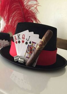 Birthday Table Centerpieces Casino Night 37 Ideas For 2019 #birthday Poker Party Ideas Decoration, Casino Themed Centerpieces, Harlem Nights Theme Party, Harlem Nights Party, Harlem Nights Theme, Work Hat, Harlem Nights