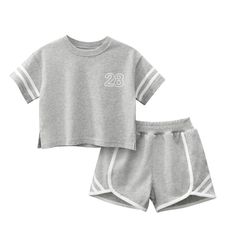 Cool Baby Girl Sports Set Baby Striped Sleeves Design T-shirt Combo Shorts Sport Pieces Sets Wholesale | Applebebe™