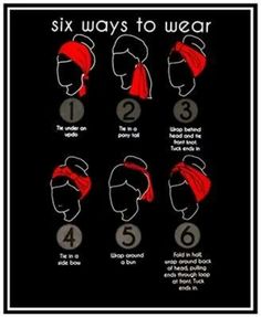 Six easy ways to wear a scarf, including some simple rockabilly hair styles. Ways To Wear A Bandana, Bandana Hair, Hair Decor, Ways To Wear A Scarf, Bandana Hairstyles, Pretty Designs, Pin Up Style