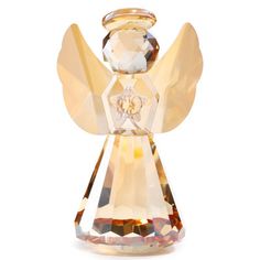 an angel figurine made out of glass on a white background with no shadow