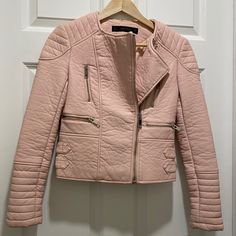 Reposhing This Item I Purchased From @Lola_979. Loved It, But Fits To Small And Cuffs Have Some Cracking . It Said Nwt When Ordered But It Definitely Wasn't. It's Still Way Cute Just Ri Small Questions? Leave A Comment Below! Faux Leather Moto Jacket, Leather Moto, Leather Moto Jacket, Zara Jackets, Moto Jacket, Leather Jackets, Size 2, Faux Leather, Jackets & Coats