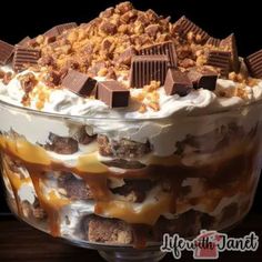 a large dessert with chocolate and marshmallows on top