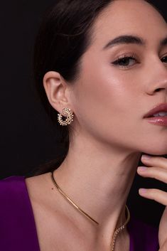 Ananya scatter edge hoop earrings in yellow gold. 18K Yellow Gold White Diamonds 1.96ctw Yellow Gold-plated Hoop Earrings For Evening, Gold Plated Yellow Gold Hoop Earrings For Evening, Yellow Gold Plated Hoop Earrings For Evening, Diamond White, Hoop Earrings, Yellow Gold, Yellow, Gold