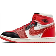 Women's Jordan 1 MM High Sport Red/Dune Red-Black-Sail Size: 9.  Gender: female.  Age Group: adult. Nike Cortez Black, Nike Air Max Excee, Water Shoes For Men, Canvas Slip On Shoes, Comfortable Walking Shoes, Jordans Women, Nike Air Max For Women, Casual Running Shoes, Womens Jordans