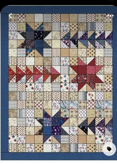 a quilt with many different patterns on it