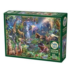 a puzzle box with animals in the jungle