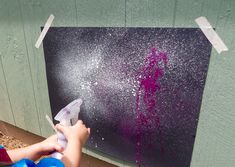 Galaxy Painting For Kids, Simple Galaxy Painting, Asb Ideas, Homeschool Space