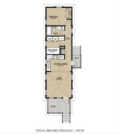 a floor plan for a small house with two levels and an attached loft, in the middle