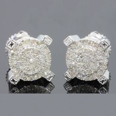 Brand New Women's 4-Cornered Stud Earrings 18k White Gold Plated Sterling Silver Genuine 2ct Lab Created Diamonds Measurements 13mm X 4mm Retail Price $350 Buy With Confidence From A Trusted Seller W/ A 99%+ Feedback Rating! A0274 (Id-339-) Mens Earrings Studs, Shiny Jewelry, Pave Diamond Earrings, Womens Earrings Studs, Circle Earrings Studs, Square Earrings Studs, Square Stud, Circle Studs, Earrings Studs