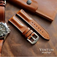 Summer Tanning, Leather Watch Strap, Bracelet For Men, Tanning, Handmade Leather, Watch Strap, Tan Brown, Leather Handmade