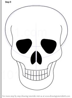 the step to draw a skull for halloween