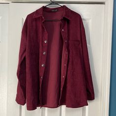 Never Worn. Maroon Color Silver Buttons Maroon Clothes Aesthetic, Maroon Shirt Outfit For Women, Maroon Clothes, Maroon Outfit, Chase Atlantic, Clothing Designs, Red Button, 2024 Vision, Silver Buttons