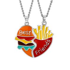 PRICES MAY VARY. 🥛Material:High quality and safe alloy material,simple but durable use. Length of the necklace is about 17.7 inches 🍪Design style: Food theme BFF necklaces,lovely and unique,make you stand out in crowded 🥛Quantity:2 pcs,perfect for best friends,family,lovers,help you keep the love for your important people 🍪This necklace is the connection between best friends 🥛Each order will be packaged in a blue MJARTORIA brand printed jewelry box MJARTORIA (We know each other) is M-J-A-R- Matching Necklaces For Couples, Bff Necklaces, Best Friend Necklaces, Friendship Jewelry, Friendship Necklaces, Couple Necklaces, Classic Necklace, Friend Necklaces, Friendship Gifts