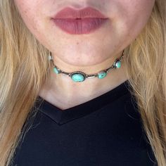 Sterling silver and Kinmgan Turquoise. Made in New Mexico by Augustine Largo. Stamped & Signed Vintage Turquoise Jewelry Necklaces, Turquoise Choker Necklace, Adjustable Sterling Silver Turquoise Necklace, Southwestern Style Turquoise Gemstone Necklace, Air Jordan 1 White, Real Turquoise Jewelry, Turquoise Jewelry Necklace, Vintage Turquoise Jewelry, Turquoise Choker