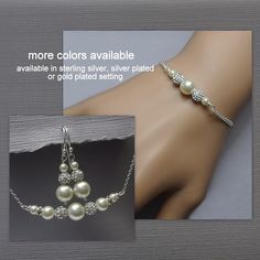 the bracelet is adorned with pearls and swarong