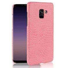 the pink samsung s9 phone case is shown with an alligator skin pattern on it