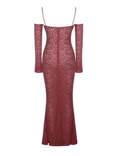 Flaunt your curves in this sexy and stylish sister to our beloved Veronica Lace Maxi Dress. With a slight mermaid silhouette, monowire at bust, and small tie ribbon, you're sure to make an impression wherever you go! The added bonus of lace trim and off-shoulder sleeve with a flare makes this dress the perfect choice for any special occasion or night out. An invisible zipper is located at the center back of the garment for easy closure. Feel empowered and beautiful strutting your stuff in this s Fitted Off-shoulder Mermaid Evening Dress, Fitted Off-shoulder Mermaid Dress For Formal Events, Fitted Off-shoulder Mermaid Dress For Evening, Elegant Off-shoulder Fitted Mermaid Dress, Evening Lace Fishtail Dress, Elegant Lace Mermaid Dress For Evening, Fitted Lace Maxi Dress For Party, Fitted Lace Backless Evening Dress, Fitted Lace Mermaid Dress For Party