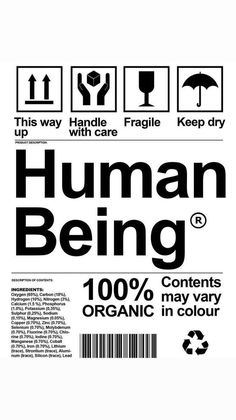 the label for human being organic products