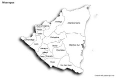 a black and white map of the country of nirjagua with all its capital cities