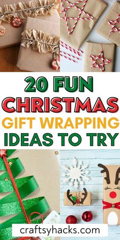 christmas gift wrapping ideas for kids to try out and make them look like they are having fun