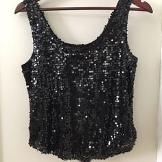 Forever 21 Nwot- Sleeveless Sequin Top, Loose Fit Smoke-Free Home Perfect For Summer Black Sleeveless Tank Top For Party, Glamorous Black Summer Tank Top, Sleeveless Black Crop Top For Party, Black Sleeveless Blouse Crop Top For Party, Glamorous Black Sleeveless Tank Top, Black Tank Top For Night Out Party Season, Glamorous Black Tank Top, Party Black Tank Vest, Forever 21 Sleeveless Crop Top For Party