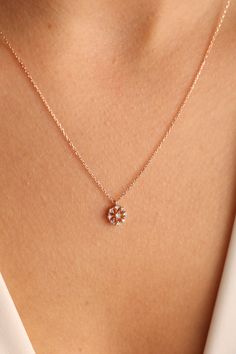 ✥ Embrace feminine elegance with our Round Cut Diamond Flower Pendant Necklace for Women. This necklace features a delicately crafted flower pendant adorned with sparkling round cut diamonds, radiating beauty and charm. Crafted from high-quality materials for durability and lasting shine, it adds a touch of sophistication to any outfit. Perfect for both everyday wear and special occasions, it symbolizes grace and nature's beauty. A perfect gift choice, it captures the essence of floral elegance, Minimalist Diamond Necklace, Raw Diamond Necklace, Diamond Flower Pendant, Handmade Boho Jewelry, Feminine Elegance, Dainty Gold Necklace, Flower Pendant Necklace, Rose Gold Metal, Diamond Flower