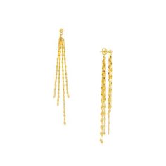 14K Yellow Gold Front-to-Back Hammered Forzentina Drop Earrings - Women. The beautiful fusion between our masterfully crafted 14K chains and front-to-back drop earrings create a look that is a must have for the fashion forward. Their uniqueness speaks for themselves as they accentuate any outfit for all occasions. Trendy and modern, these earrings will make the scene in a big way. Dont miss out! Add them to your collection and see what youre missing. Adorned on these earrings are a post and fric Anniversary Yellow Gold Linear Earrings, Gold Linear Earrings With Diamond Cut For Wedding, Gold Diamond Cut Linear Earrings For Wedding, Gold Long Drop Bridal Earrings, Gold Long Drop Bridal Earrings For Formal Occasion, Party Earrings In Yellow Gold With Diamond Cut, Gold Long Drop Diamond-cut Jewelry, Gold Long Drop Diamond Cut Jewelry, Gold Diamond Cut Earrings For Party